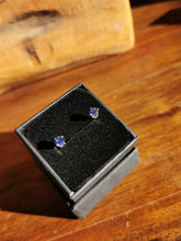 Load image into Gallery viewer, Purple cubic zirconia stud earrings
