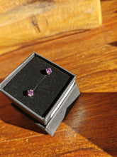 Load image into Gallery viewer, Purple cubic zirconia stud earrings
