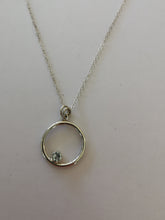 Load image into Gallery viewer, Silver topaz hoop pendant
